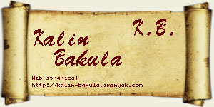 Kalin Bakula vizit kartica